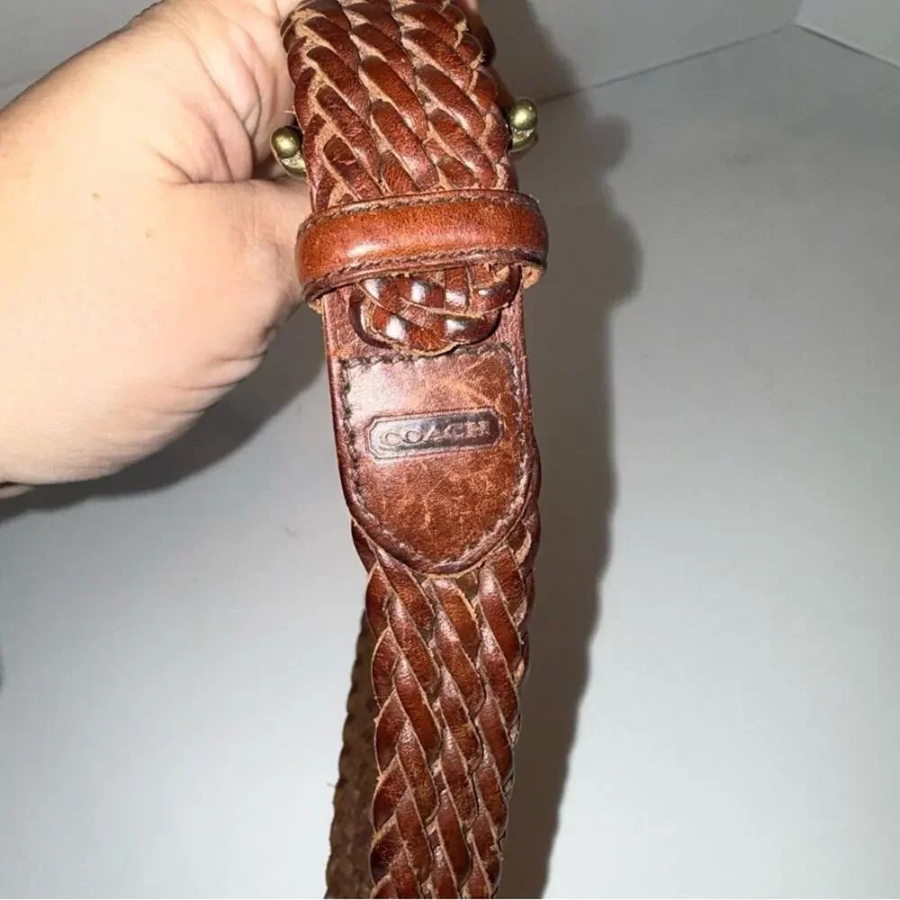 VINTAGE COACH leather braided classic work wear belt 40